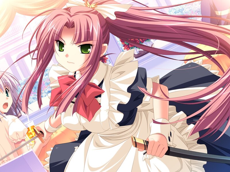 Pink-haired Girl with Sword — Pink, Dramatic, Anime, Long Hair