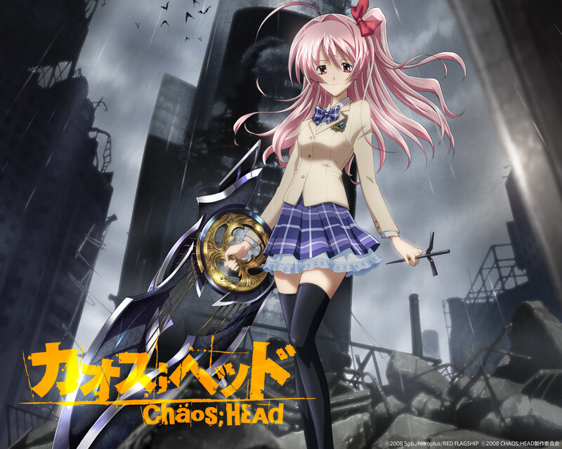 Pink-haired Girl with Sword — Pink, Dramatic, Night, Anime, Skyscraper