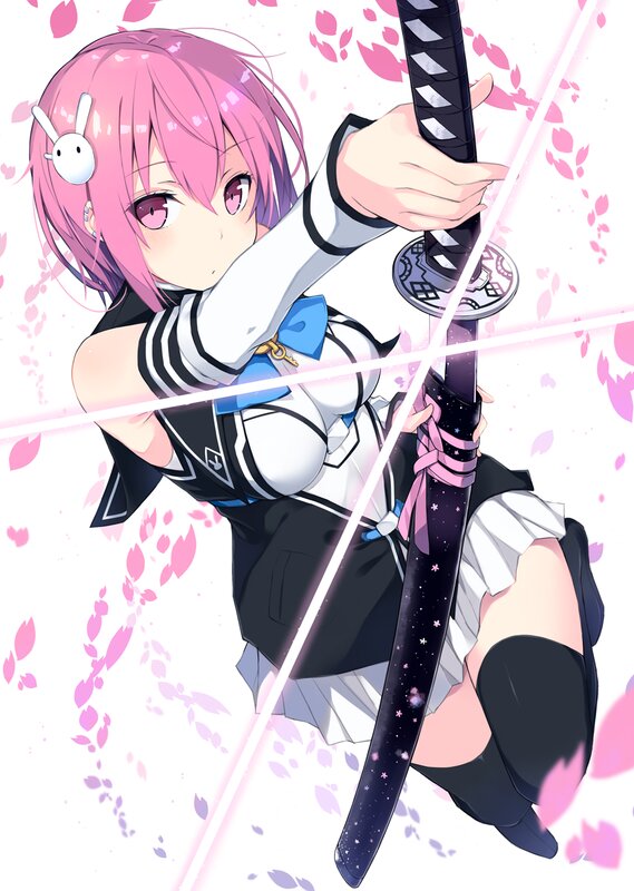 Pink-haired Girl with Sword — Pink, Dynamic, Spring