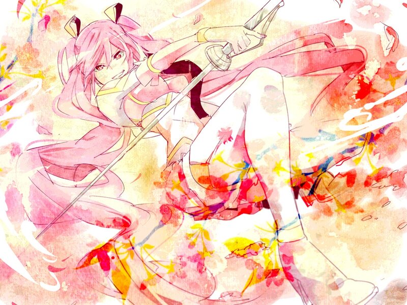 Pink-haired Girl with Sword — Pink, Dynamic