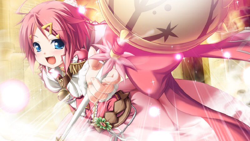 Pink-haired Girl with Sword — Pink, Energetic