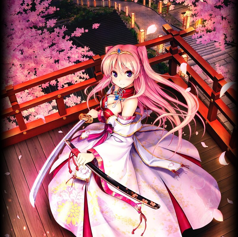 Pink-haired Girl with Sword — Pink, Serene, Spring, Anime