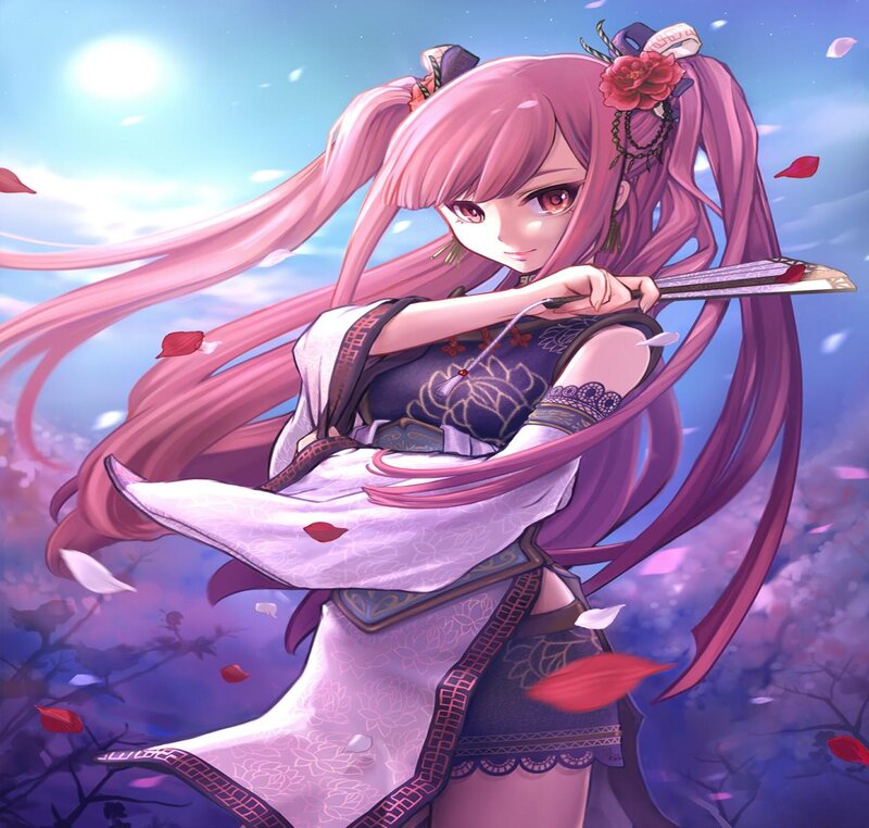 Pink-haired Girl with Sword — Pink, Serene, Spring