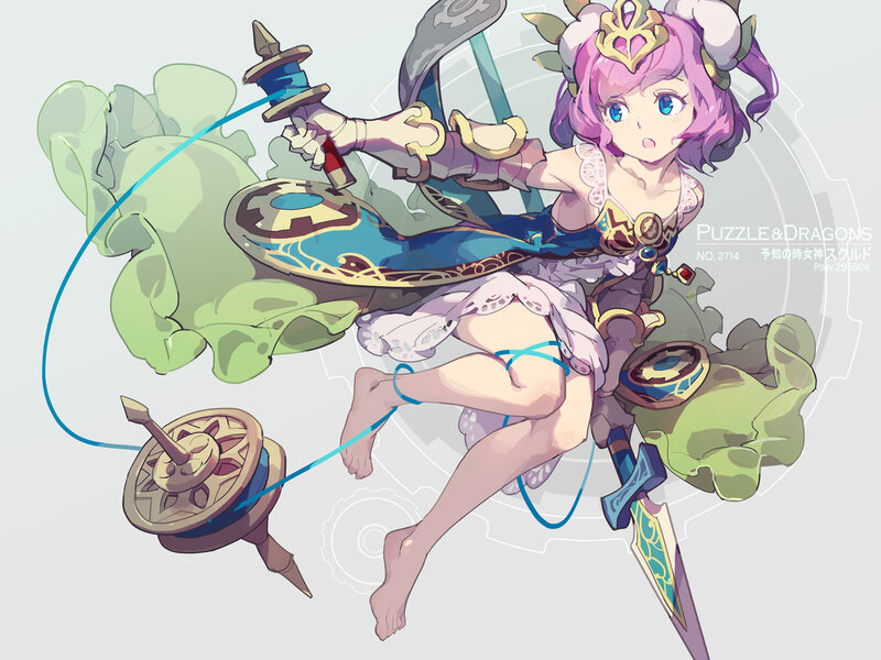 Pink-haired Girl with Sword — Purple, Playful