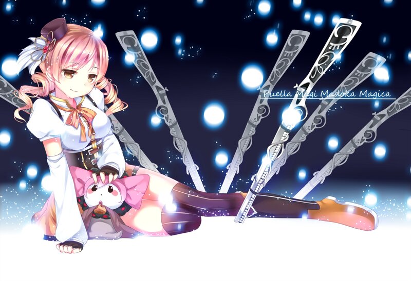 Pink-haired Girl with Swords — Blue
