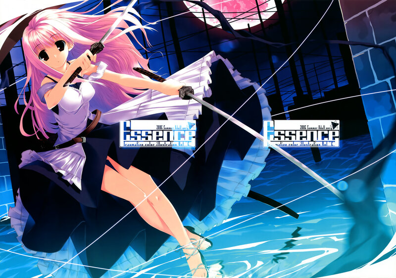 Pink-haired Girl with Swords