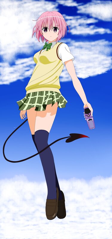 Pink-haired Girl with Tail — Blue