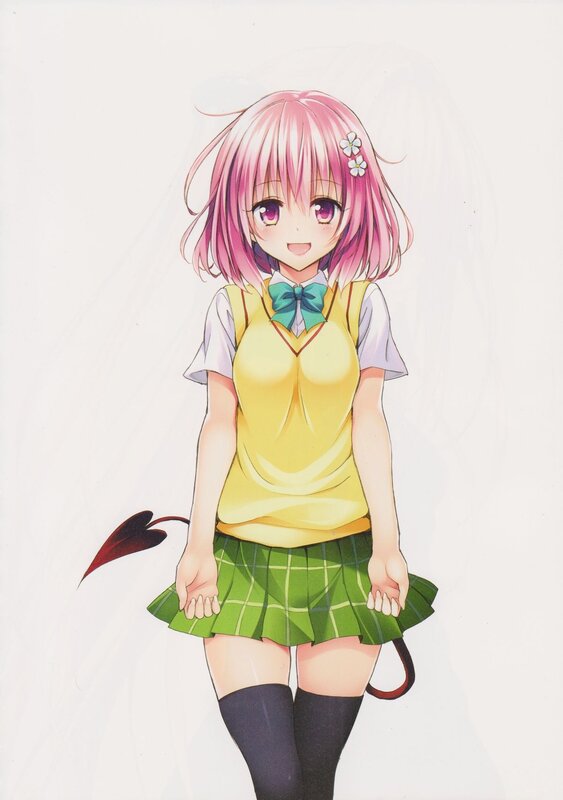 Pink-haired Girl with Tail — Pink, Cheerful
