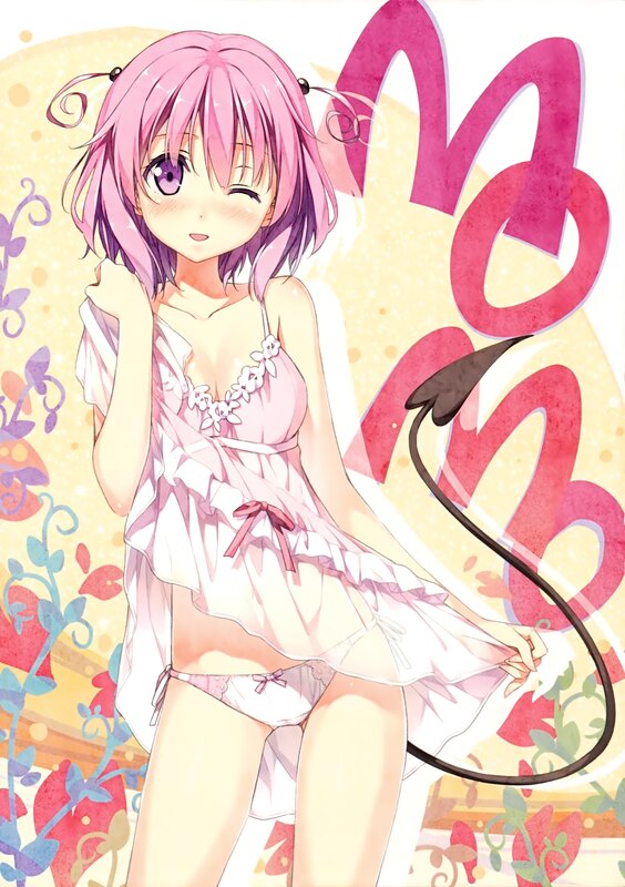 Pink-haired Girl with Tail — Pink, Playful, Anime, Pigtails