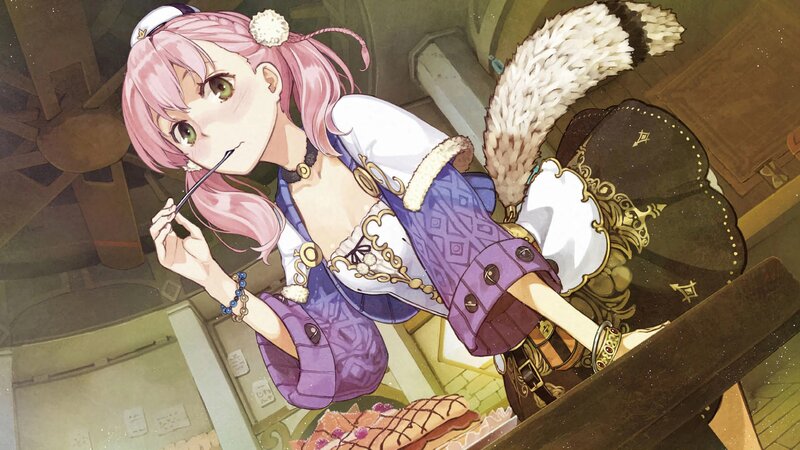 Pink-haired Girl with Tail — Purple