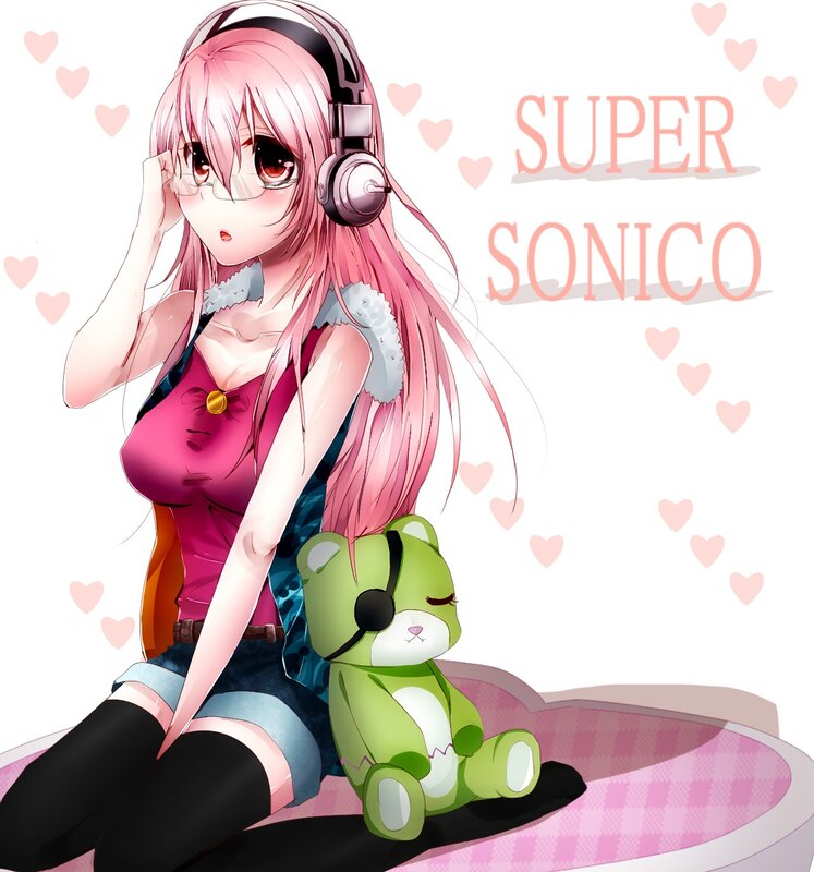 Pink-haired Girl with Teddy Bear — Pink, Cute
