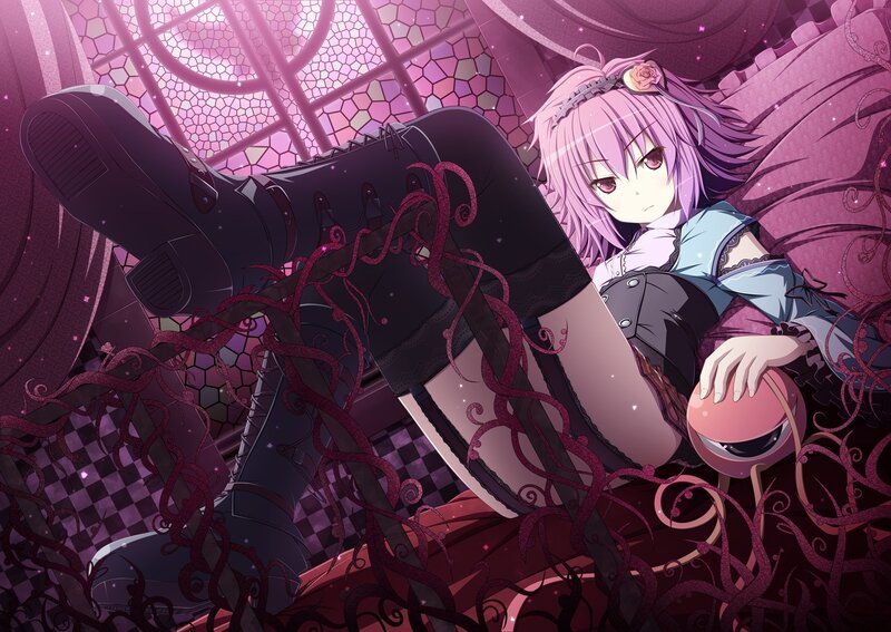 pink-haired girl with tentacles