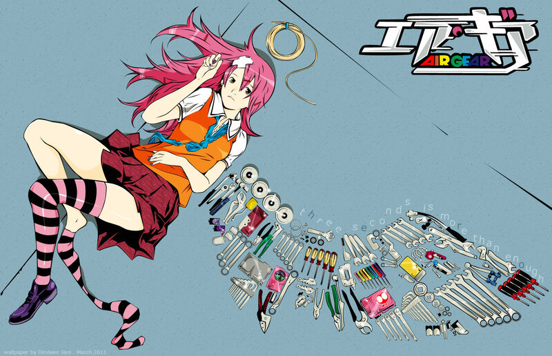 Pink-haired Girl with Tools