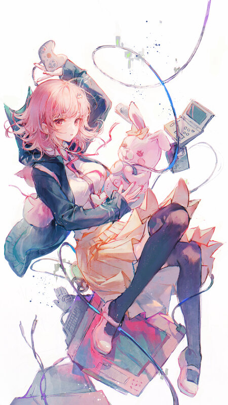 Pink-haired Girl with Toys — Pink, Playful