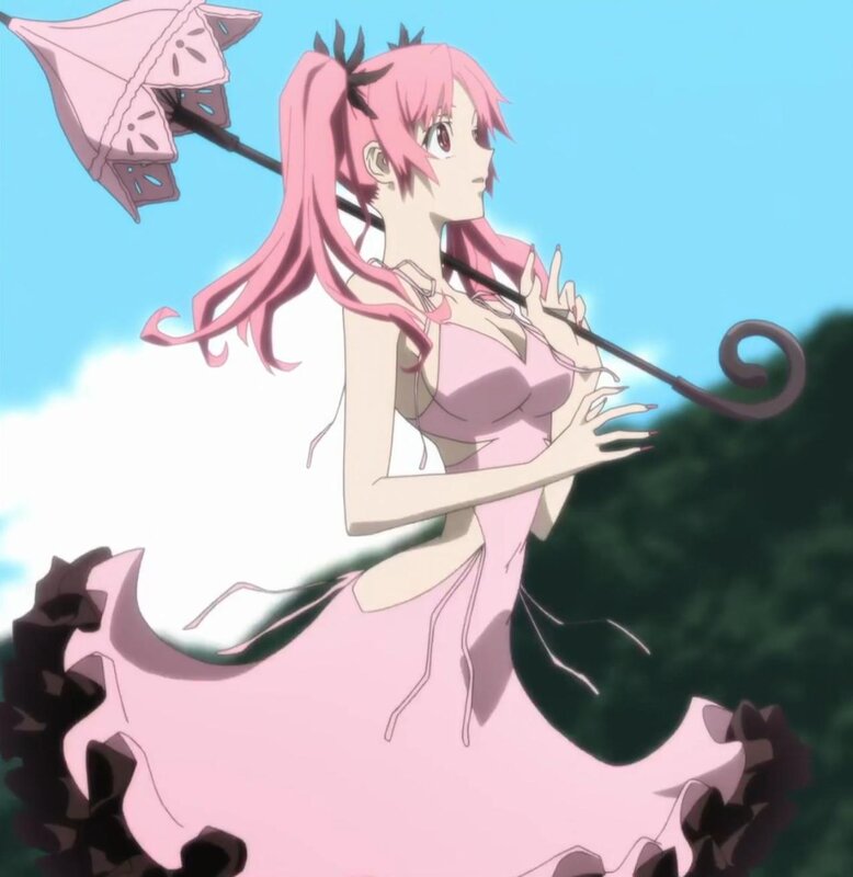 Pink-haired Girl with Umbrella — Pink, Calm, Afternoon