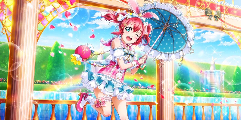 Pink-haired Girl with Umbrella — Pink, Joyful