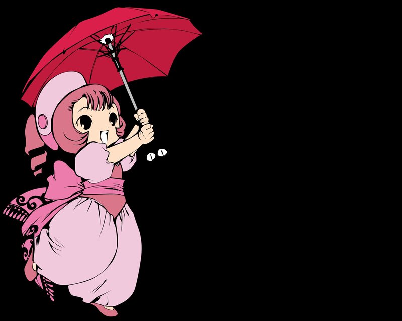 Pink-haired Girl with Umbrella — Pink, Playful, Manga