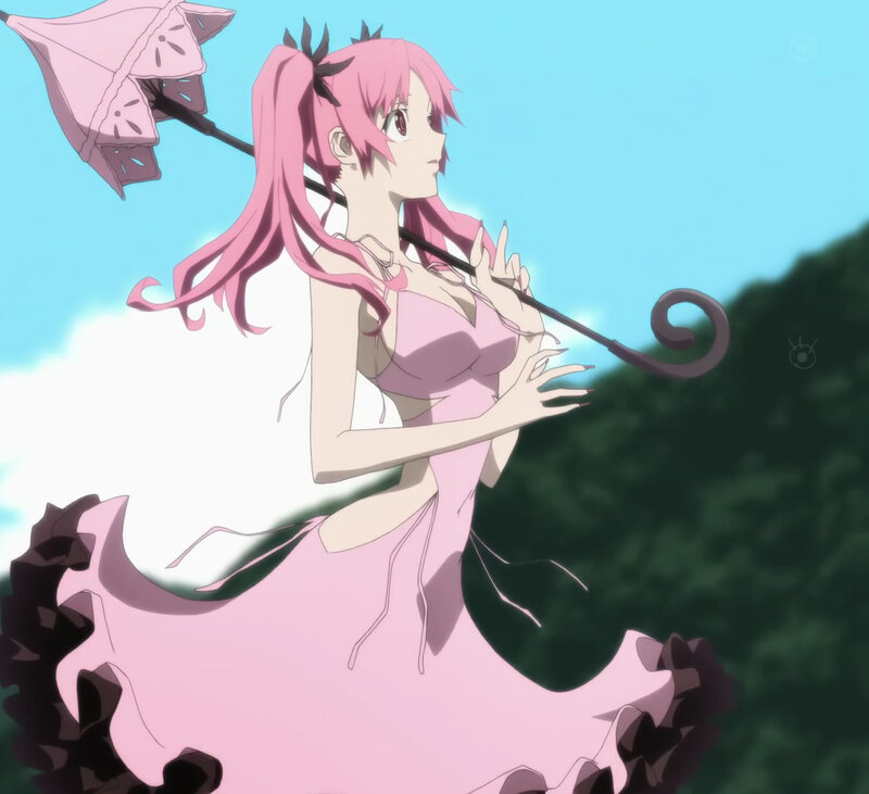 Pink-haired Girl with Umbrella — Pink, Serene, Afternoon, Anime