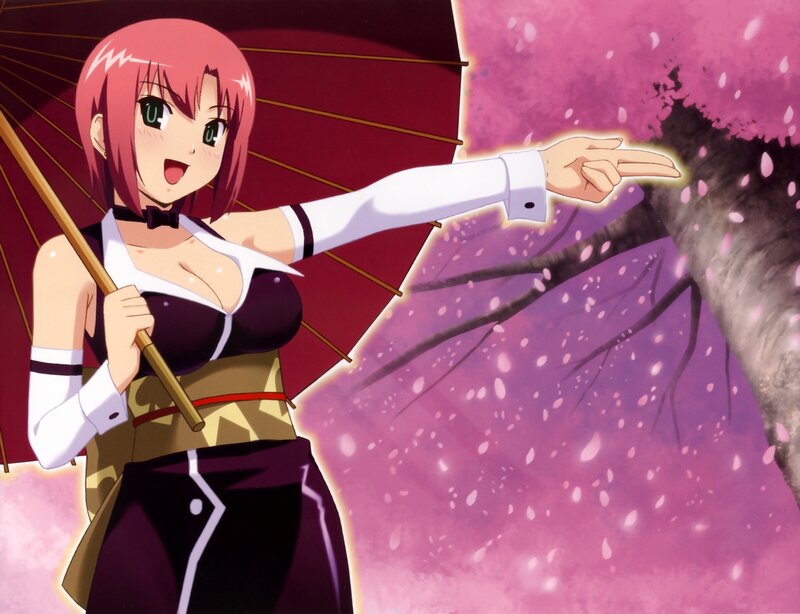 Pink-haired Girl with Umbrella — Purple