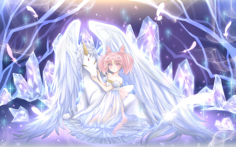 Pink-haired Girl with Unicorn — Purple