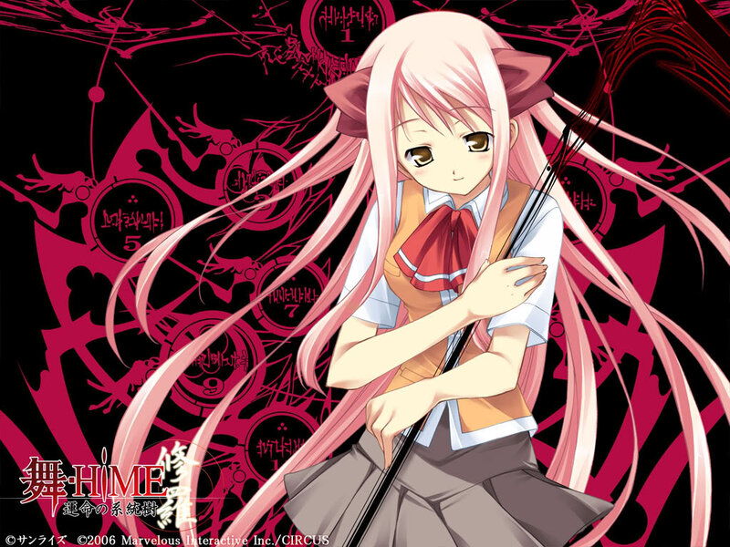 Pink-haired Girl with Violin
