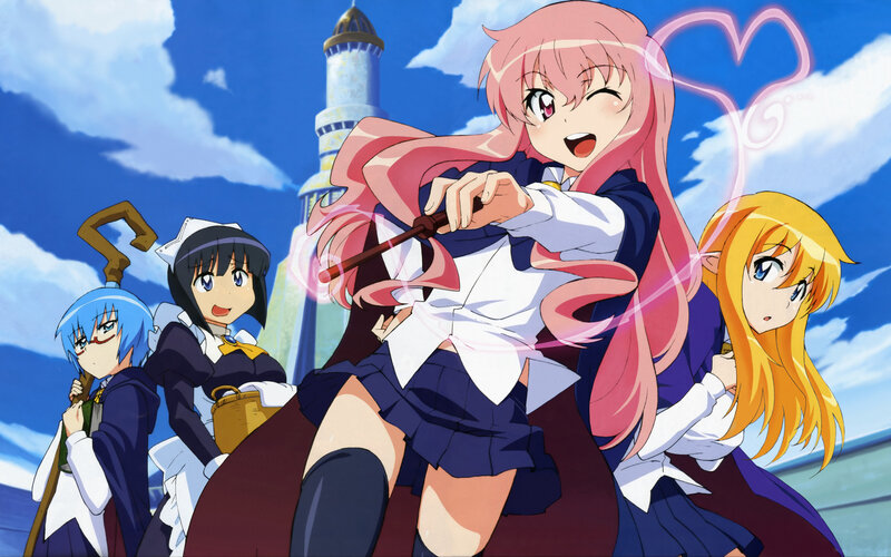 Pink-haired Girl with Wand — Blue, Energetic