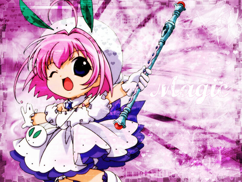 Pink-haired Girl with Wand — Pink, Magical, Anime
