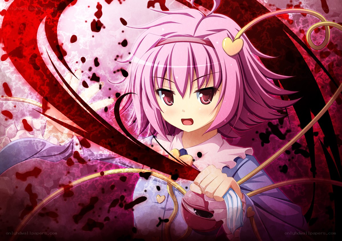 pink-haired girl with weapon