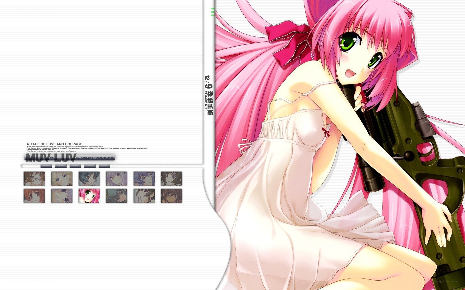 pink-haired girl with weapon