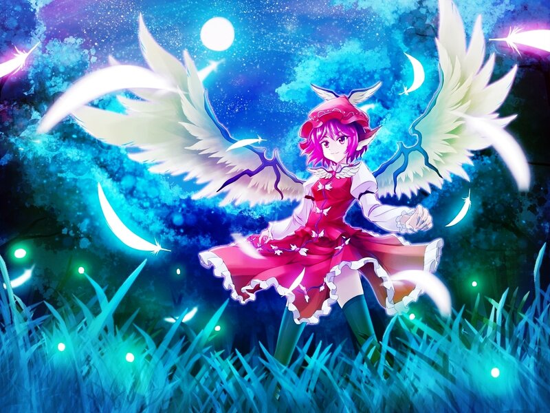 Pink-haired Girl with Wings — Blue, Magical