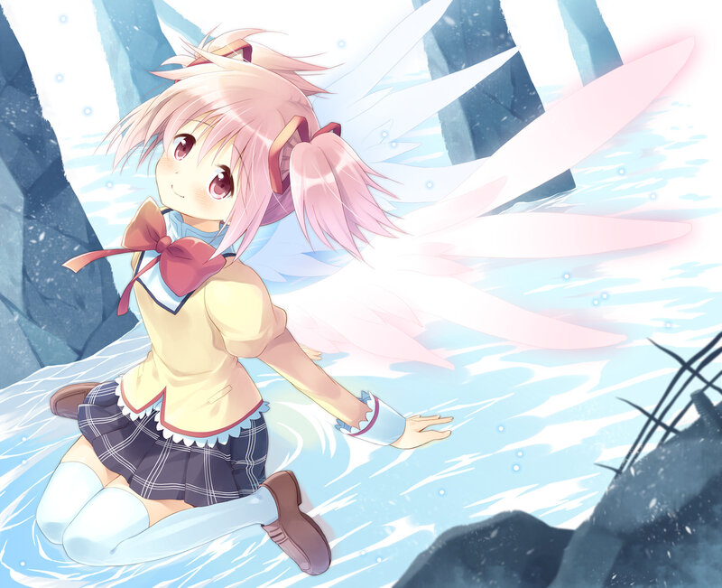 Pink-haired Girl with Wings — Blue, Serene, Winter