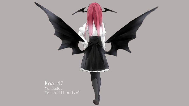 Pink-haired Girl with Wings — Gray, Neutral