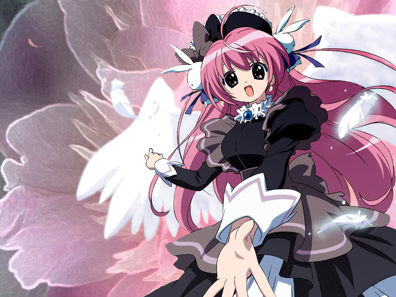 Pink-haired Girl with Wings — Pink, Dramatic