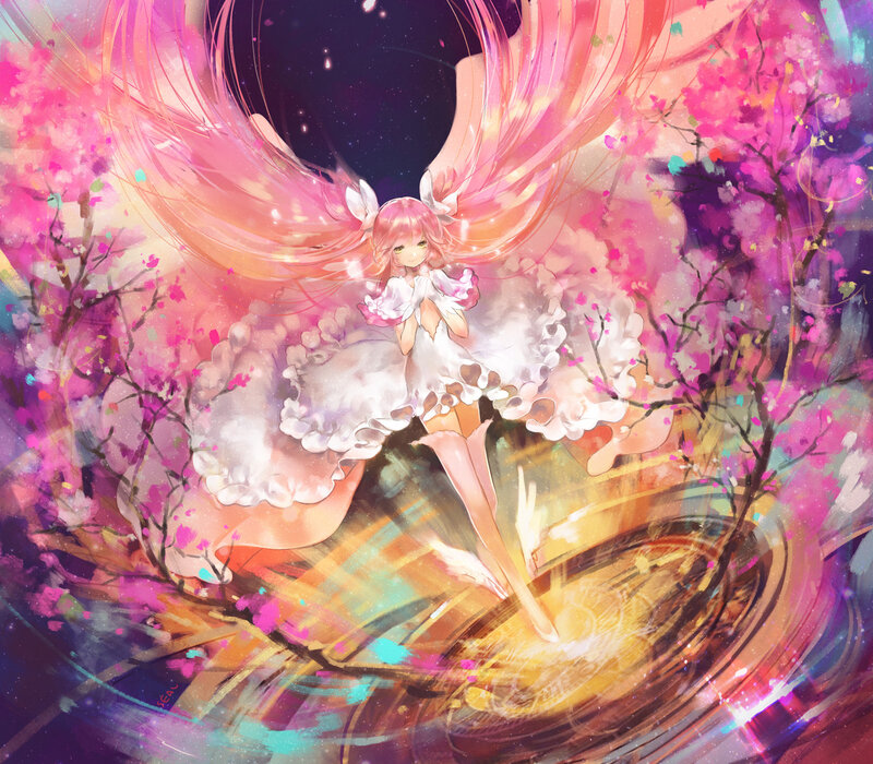 Pink-haired Girl with Wings — Pink, Dreamy