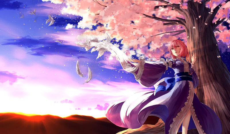 Pink-haired Girl with Wings — Purple, Dramatic