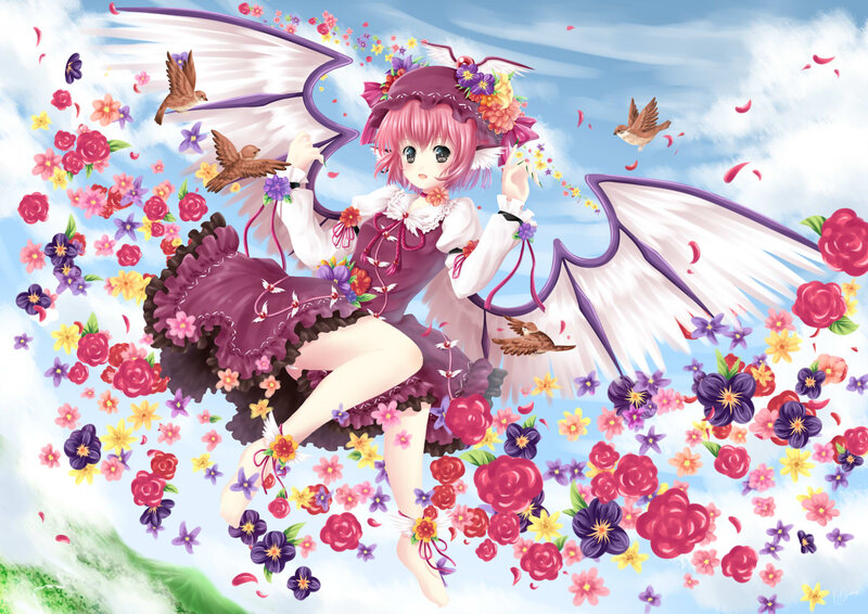 Pink-haired Girl with Wings — Purple, Serene, Spring