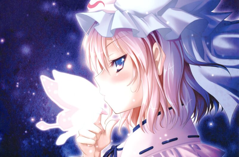 Pink-haired Girl with Wings — Purple, Serene