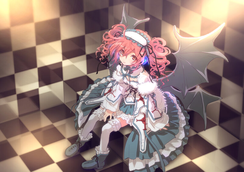 Pink-haired Girl with Wings — White