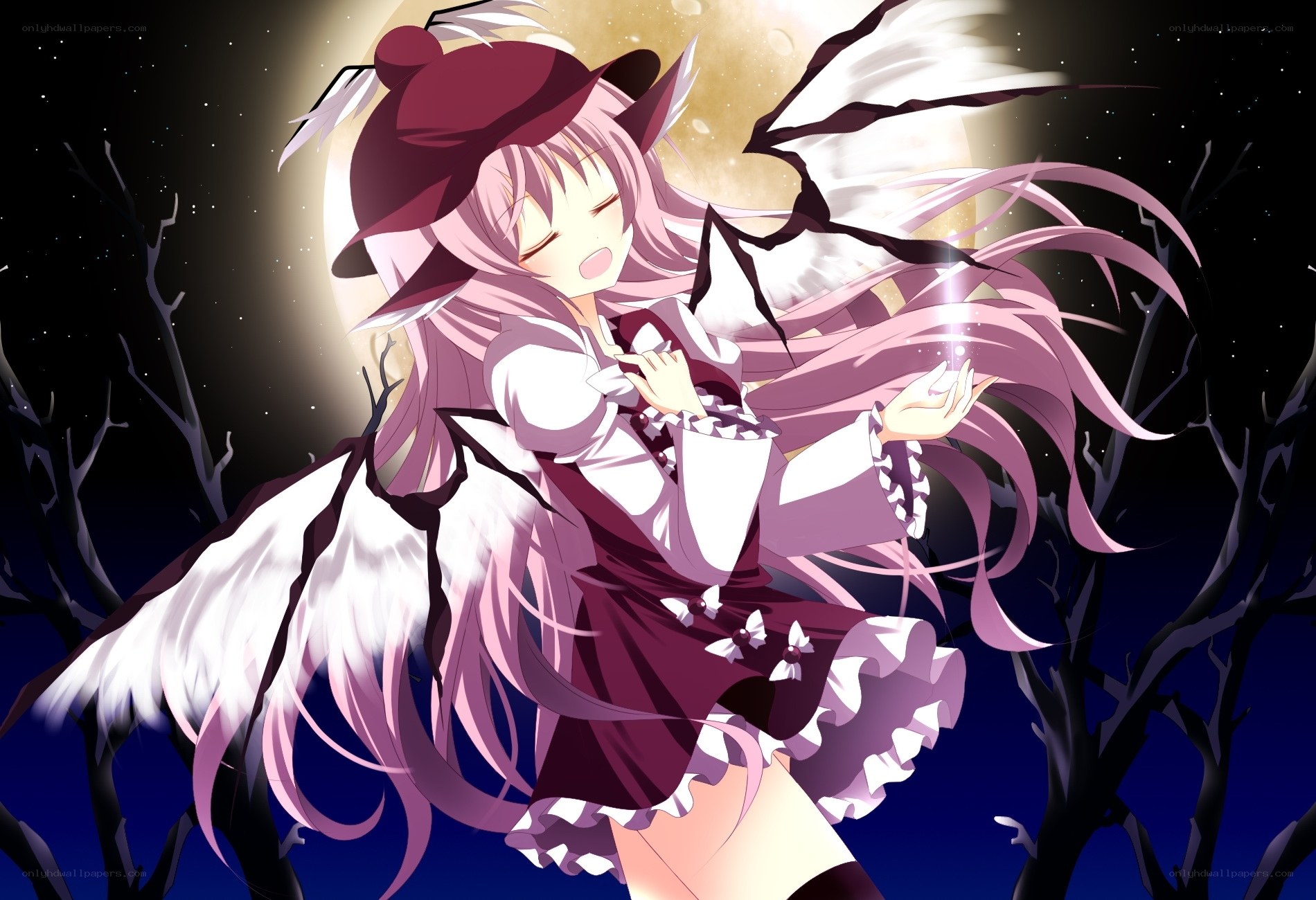 pink-haired girl with wings