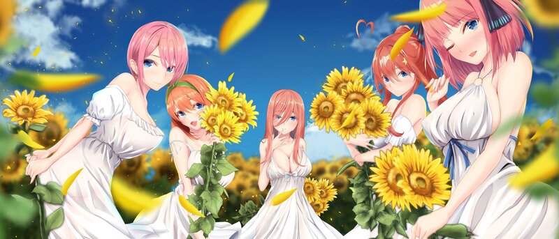 Pink-haired Girls in Field
