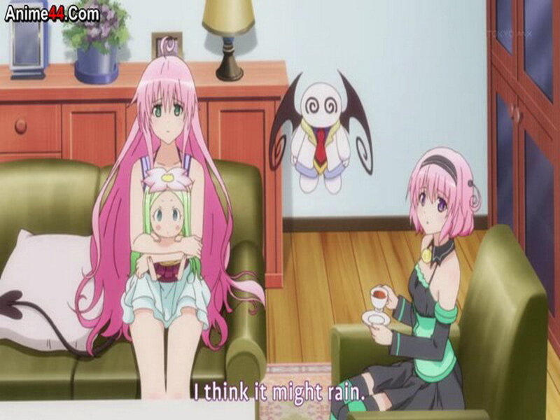Pink-haired Girls in Living Room