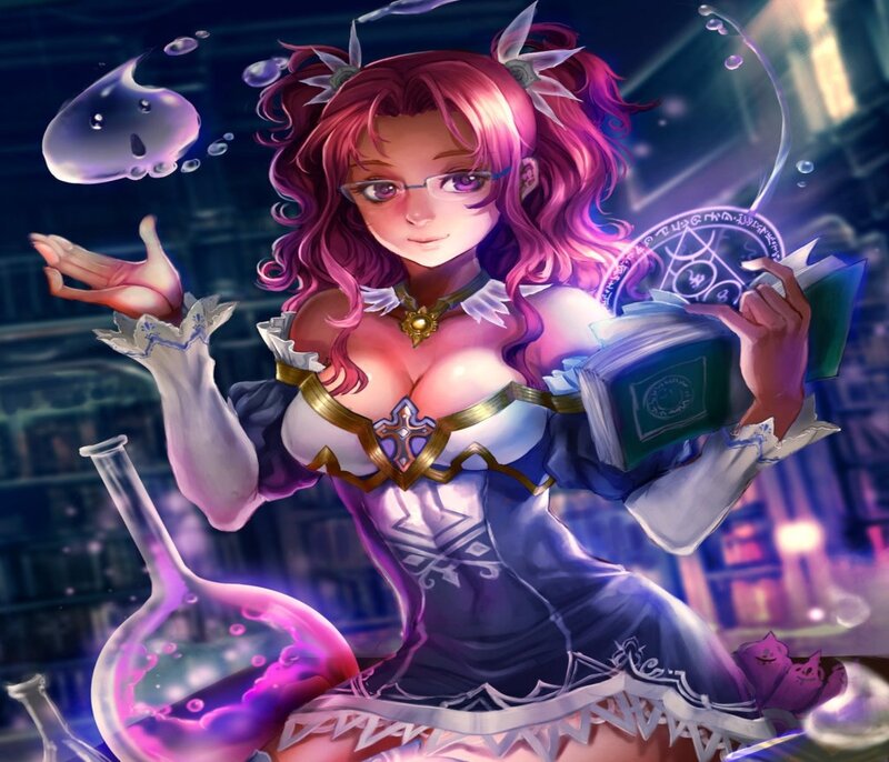 Pink-haired Mage with Book