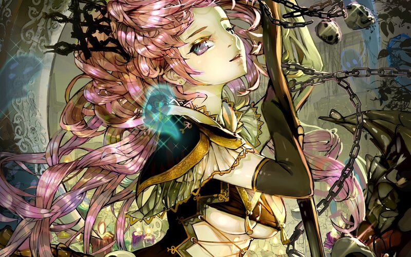 pink-haired mage with chains