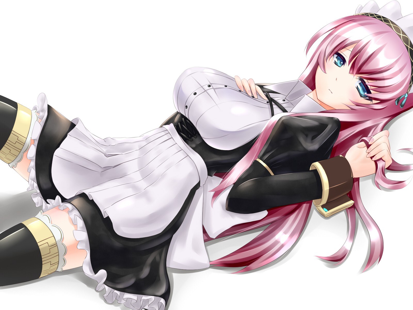 pink-haired maid character