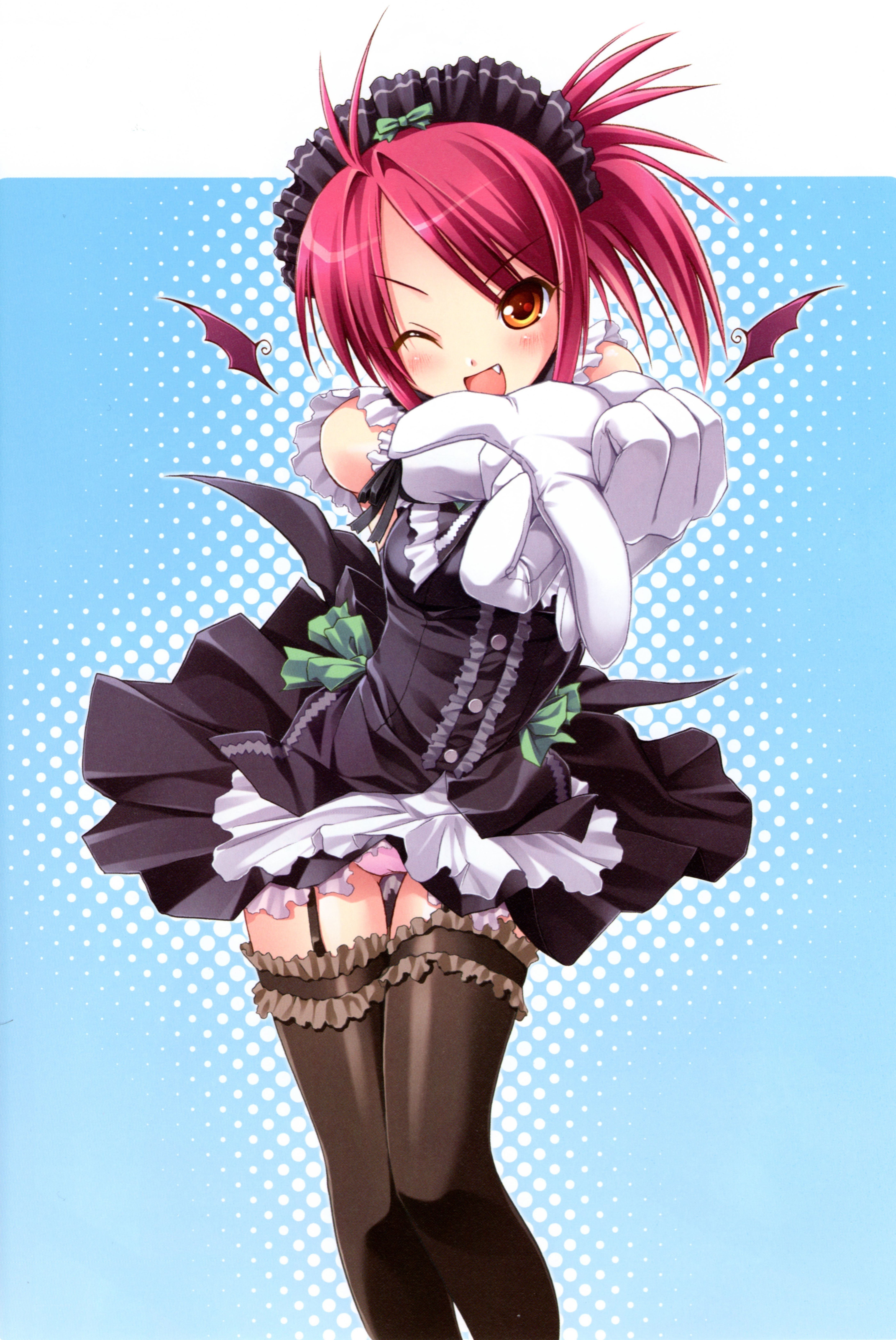 pink-haired maid character
