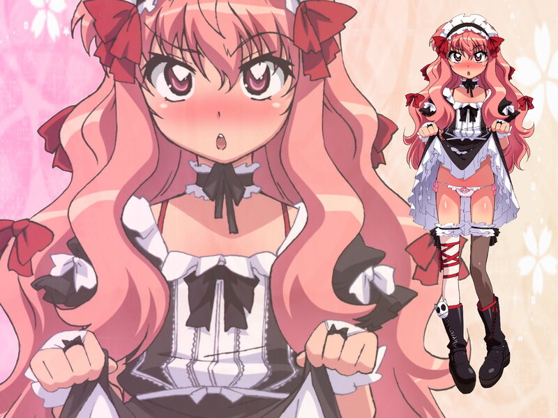 pink-haired maid character