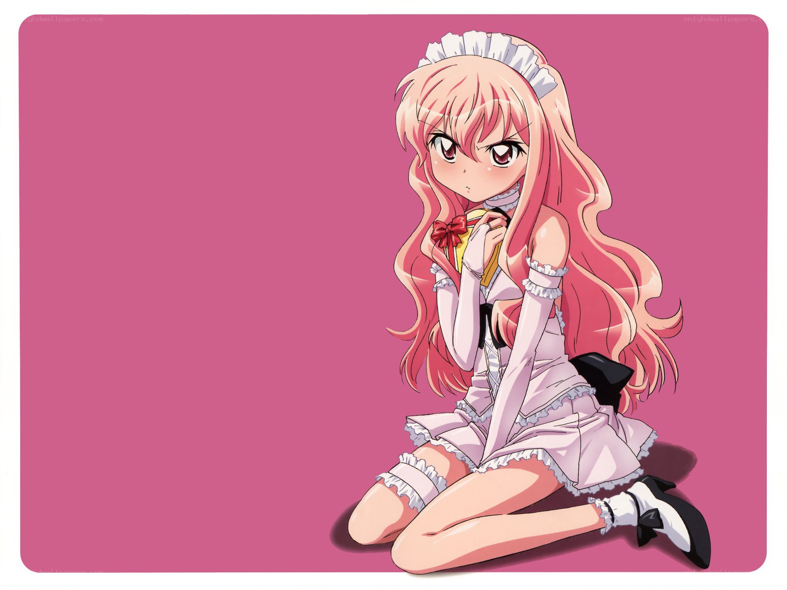 pink-haired maid character