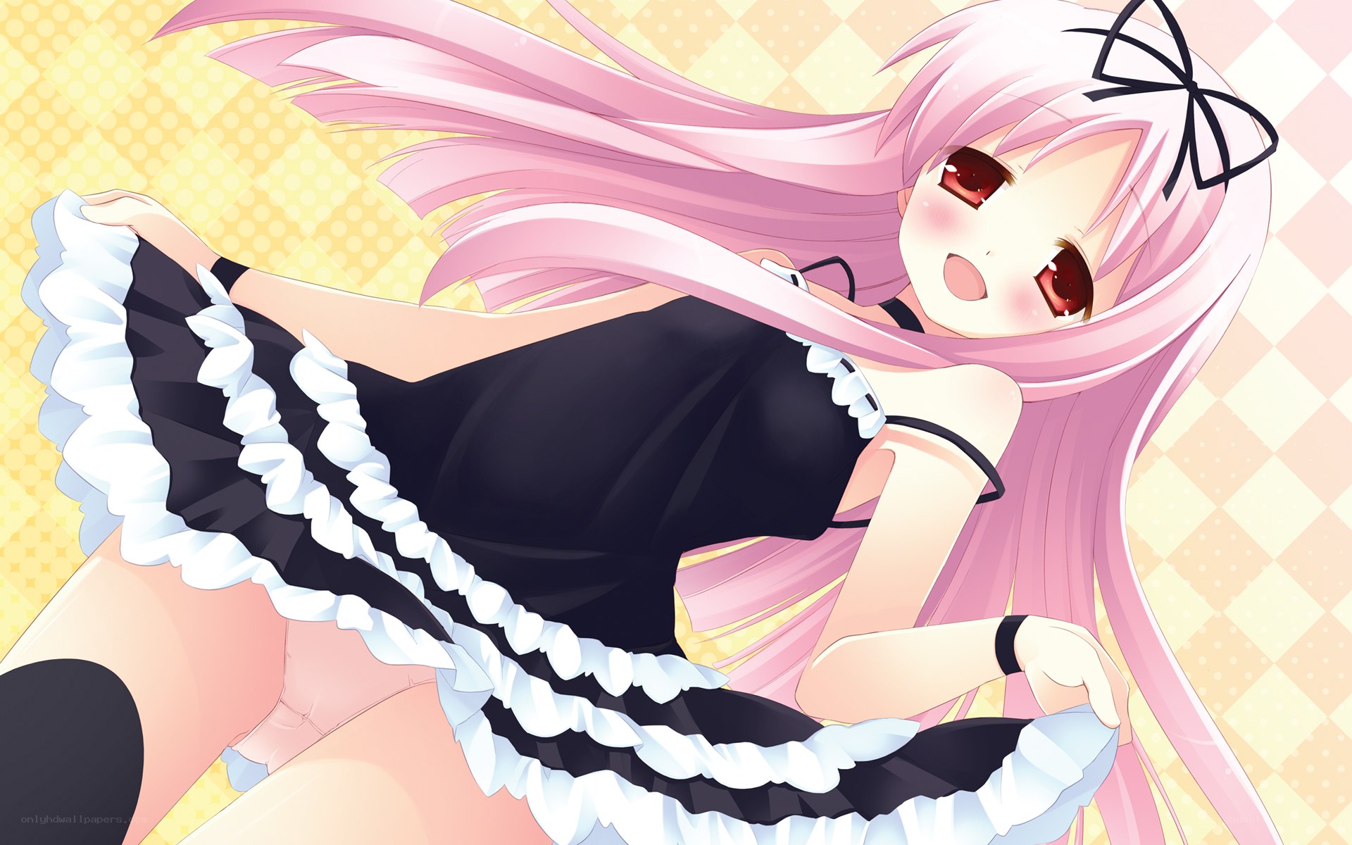 pink-haired maid character
