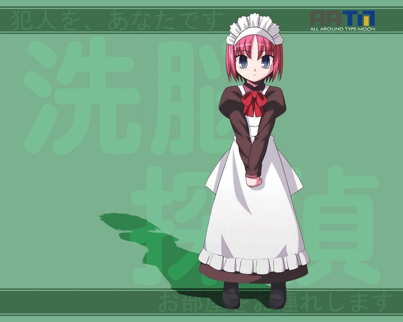 Pink-haired Maid Character — Green