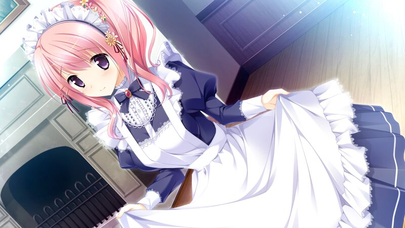 Pink-haired Maid Character — Pink, Calm
